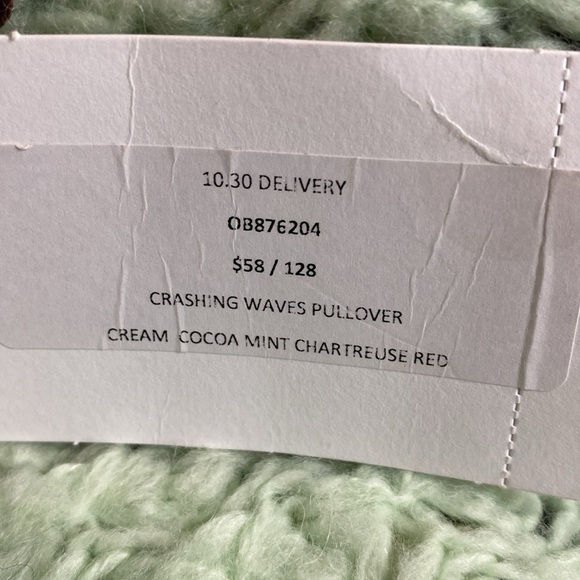 Free People Crashing Waves Scoop Neck Sweater in mint NWT medium - Picture 9 of 10